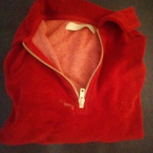 UO red half zip T-shirt